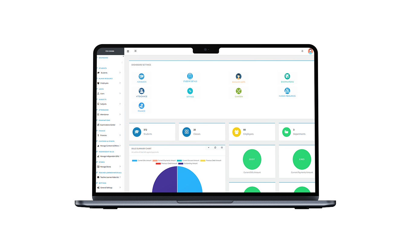 EdMaster school management system on laptop